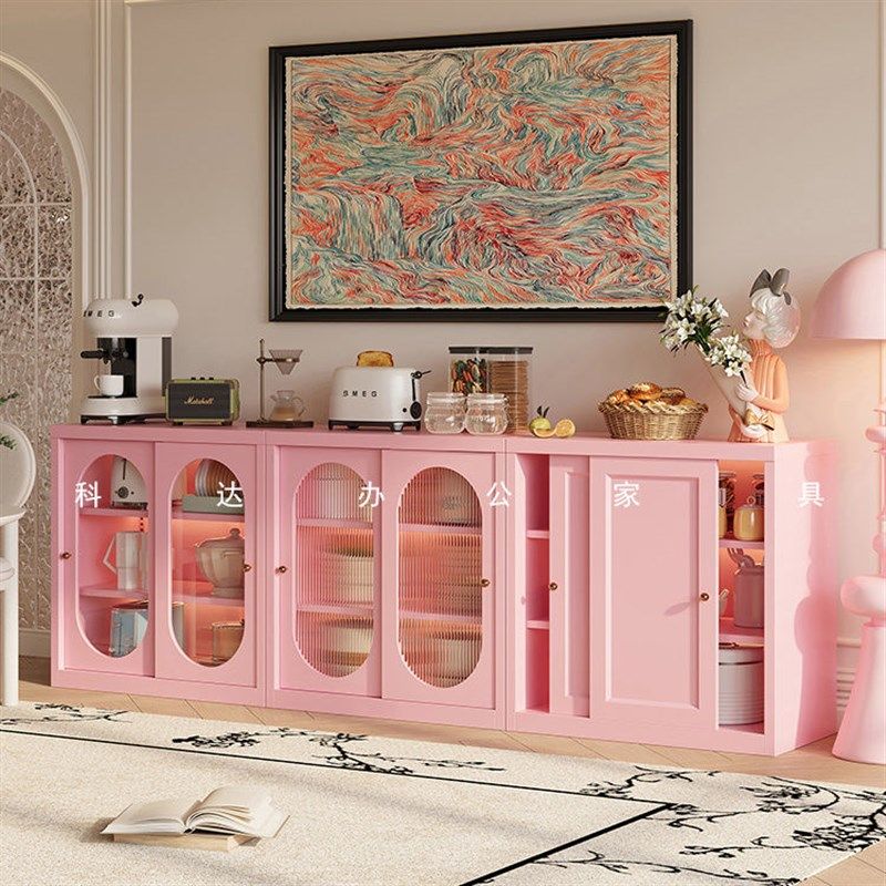 铁艺餐边柜新款客厅茶水柜厨房置物架带门橱柜阳台V多层收纳储物,住宅家具,餐边柜,淘宝优惠券,粉丝福利购,淘宝优惠卷