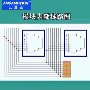 RJ45以太网口转485端子台8pin接线端子水晶头分流集线器23456孔