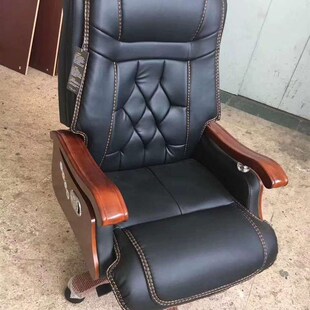 实木皮班台办公家具老板桌总裁桌简约大气办公桌经理主管桌椅组合