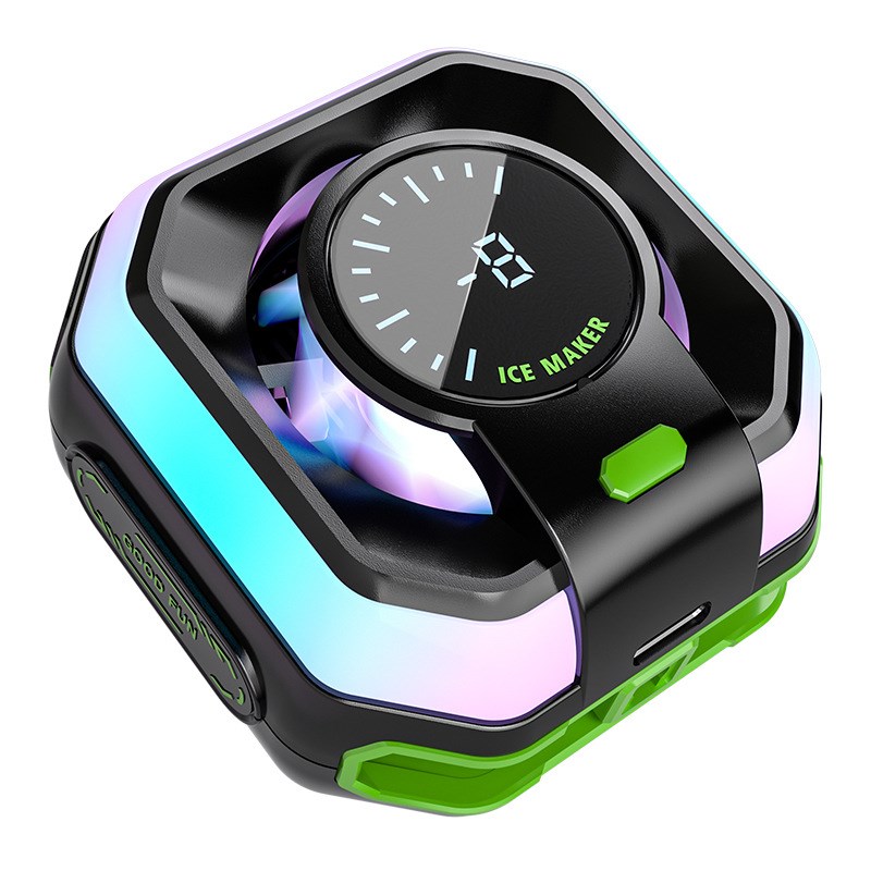 新款AI变频智能手机散热器J半导体可结冰磁吸三档数显RBG灯效静音