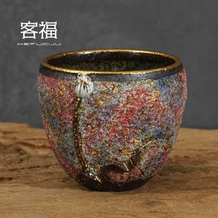 岩矿茶杯高越陶艺名家纯手工茶盏台湾岩矿功夫茶具主人单杯 客福