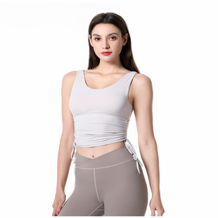 LULU 带胸垫外穿背心alo跑步健身运动服上衣 CARTER瑜伽服女夏季 款