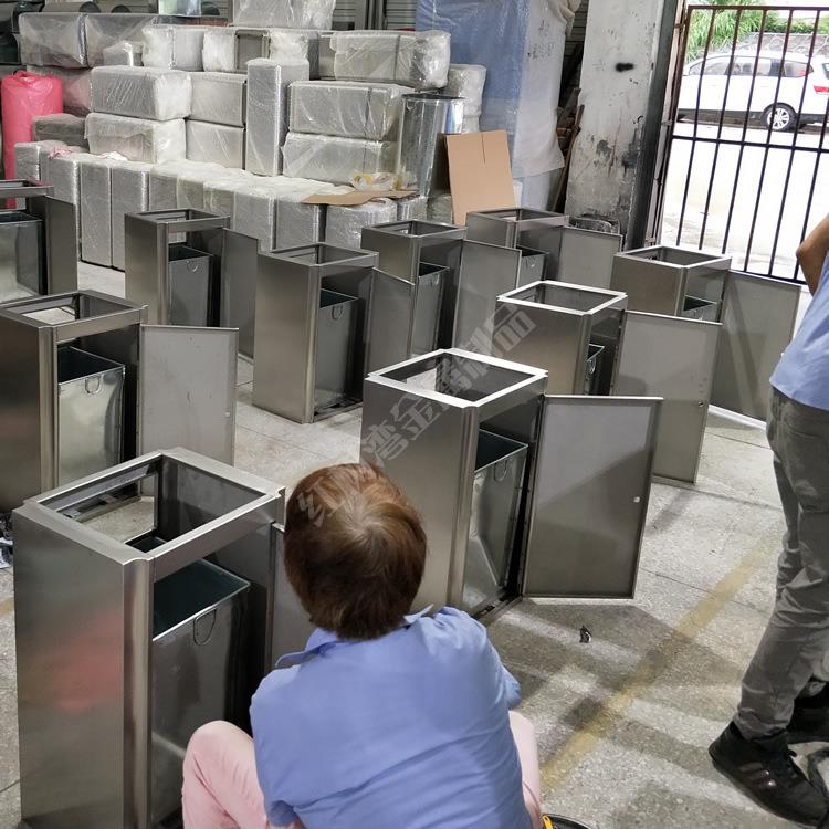 不锈钢垃圾桶专业生产室内方形金属丝印果皮箱环卫方形垃圾箱厂家