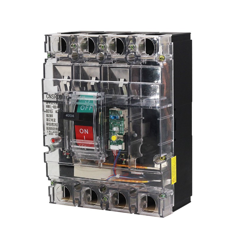 透明塑壳漏电断路器CM1LE-100 100A 250A 400A4P漏保空气开关