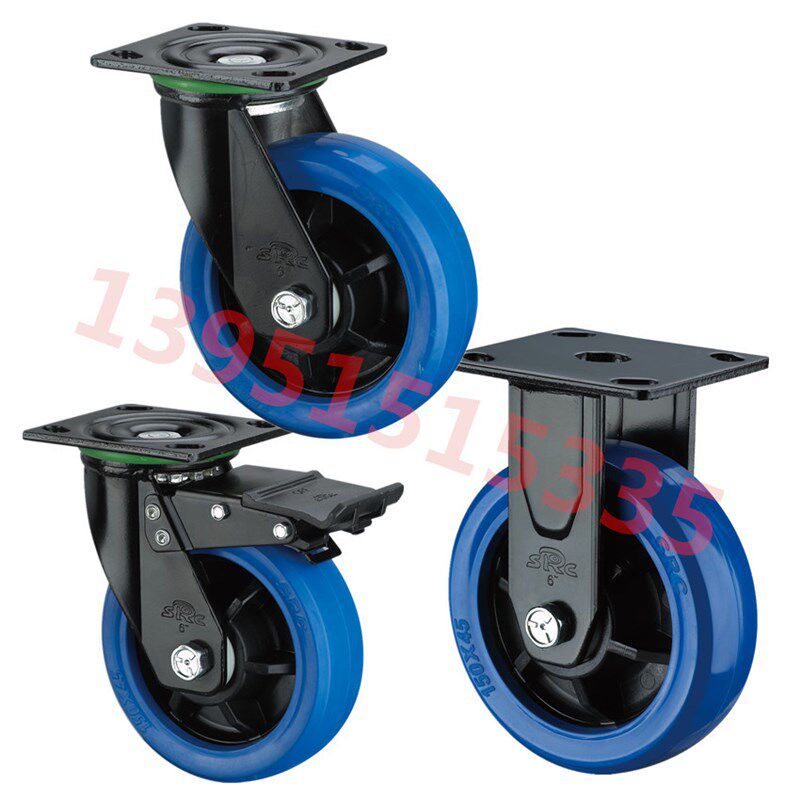 向荣脚轮4寸5寸6寸8寸重型弹力橡胶轮静音万向轮轮子SRC风火脚轮