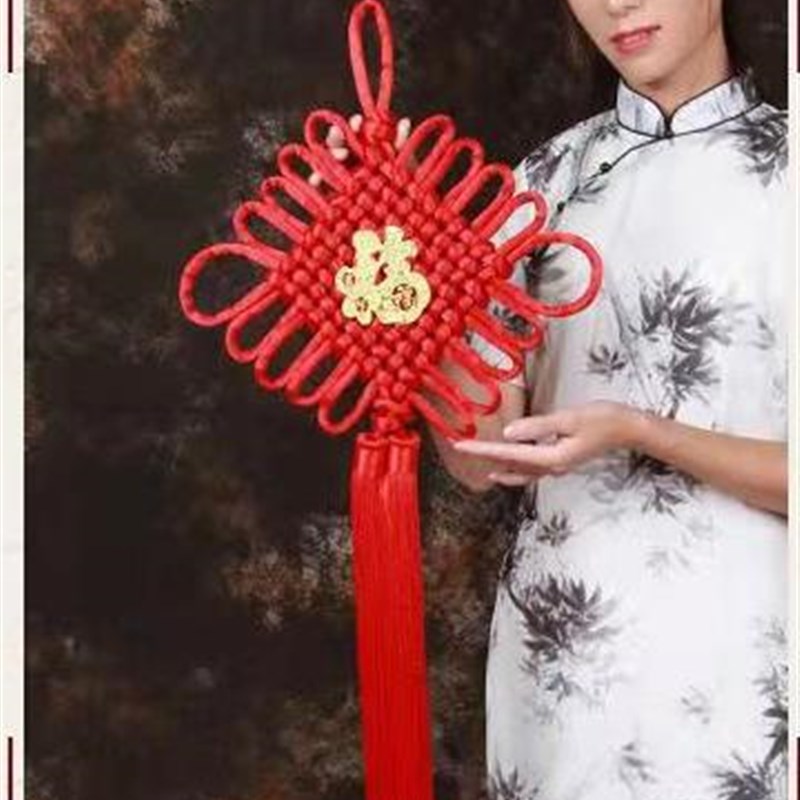 中国结 绒布大号手工编织中国结挂饰 春节新年喜庆装饰中国结挂件