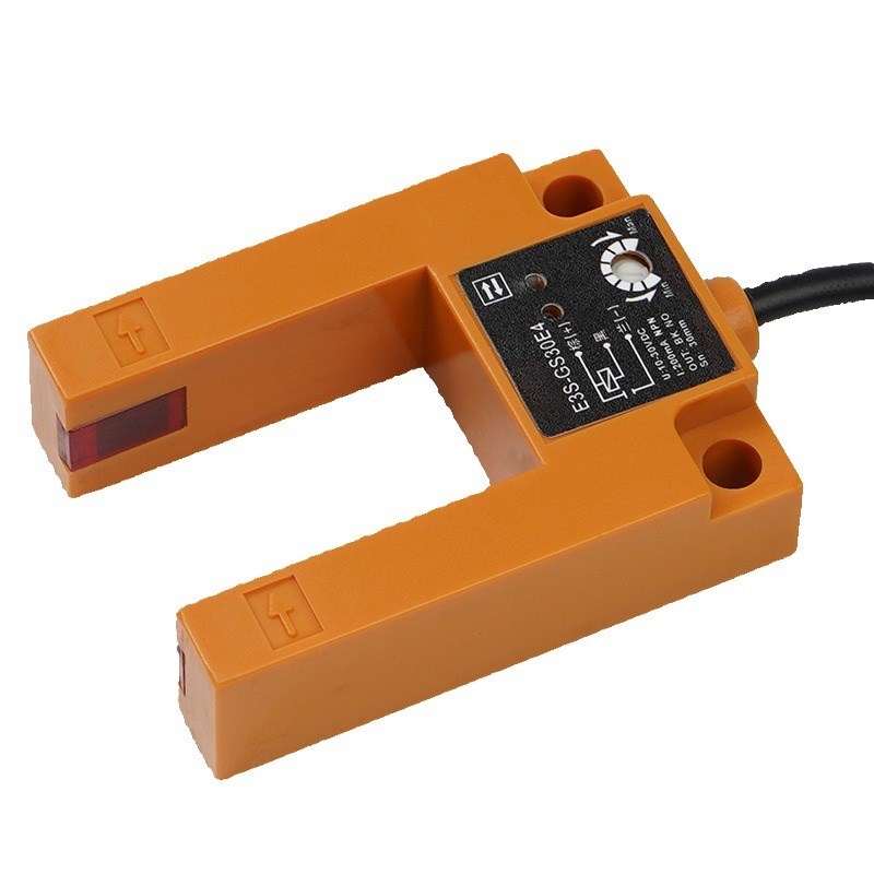 红外三线NPN常开U形槽型光电开关传感器对射E3S-GS30E4电梯平层