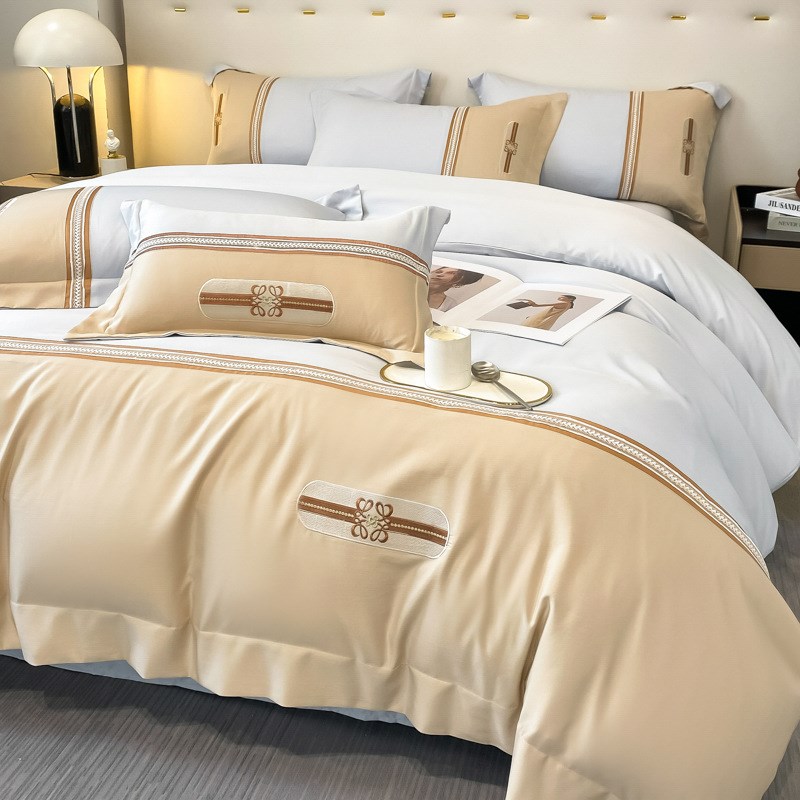 夏季天丝四件套双面丝滑裸睡被套简约轻奢冰丝床单高级感床上用品