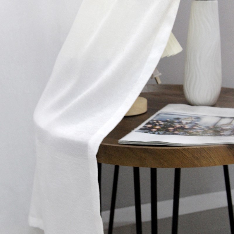 天丝绒带花边窗纱现代简约客厅卧室阳台透光不透人白纱窗帘成品