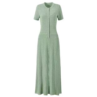 裙长135+高个子女生加长款薄款针织裙春夏镂空花纹加长款连衣裙