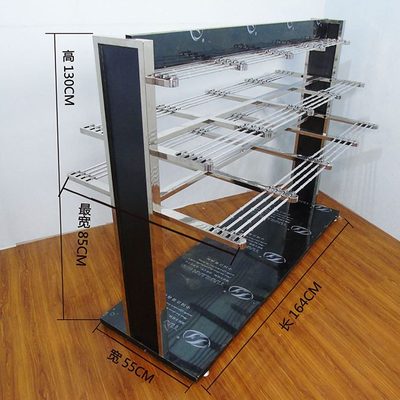 双面中岛架裤架展示架裤架不锈钢服装店裤落地裤架货架台服装架