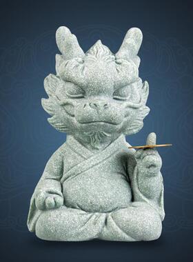 逗兽记 入户玄关装饰摆件轻奢高档青砂石鱼缸造景摆设可养小茶玩