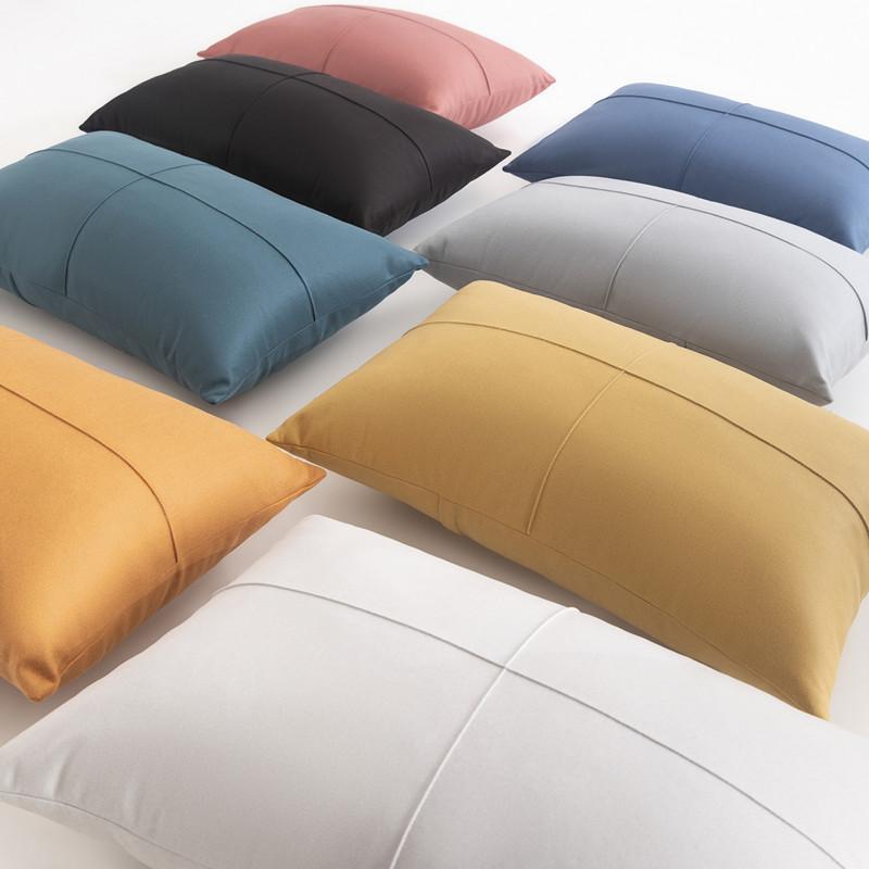 沙发靠枕科技布长方形抱枕客厅长条枕头套不含芯大靠背护腰可拆洗