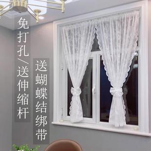 波浪边蕾丝窗帘纱帘厨房纱帘半帘短帘田园门帘网红ins隔断 韩式