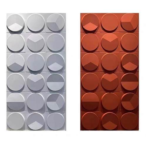 pu构建时钟板轻质波纹板3D立体板面包石小圆板未来石毛石皮