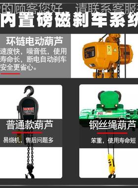 定1B/2/3吨电动提升机HHB制挂钩式链条葫芦可配车环链电0.5T*3M跑