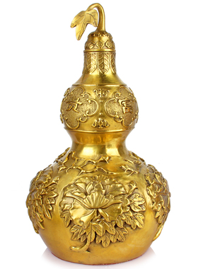 纯铜葫芦摆件铜富贵玉堂铜葫芦O客厅卧室纯铜法器