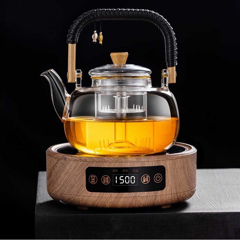 2024加厚耐高温玻璃蒸煮一体煮茶壶煮茶器烧水泡茶套装电陶炉