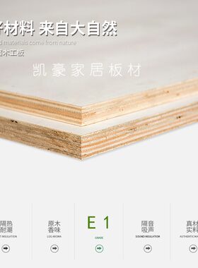 凯豪家居板材多层板木工板e1实木橱柜衣柜家具P阻燃胶合板十五厘