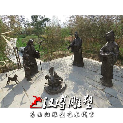 传统二十四孝文化馆主题涌泉跃鲤B玻璃钢古代人物报恩民俗雕塑小