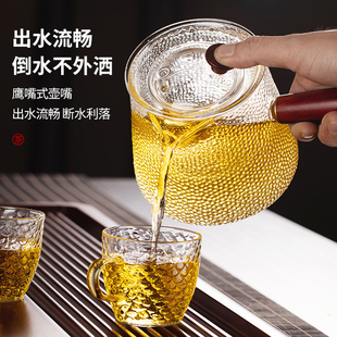 侧把玻璃茶壶耐高温家用电陶炉煮茶器茶水分离过滤泡茶壶茶具套装