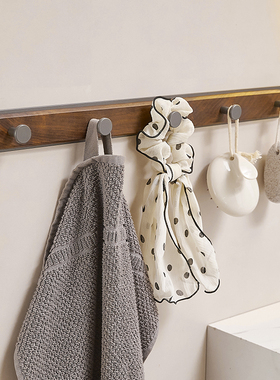 卫生间胡桃木枪灰毛巾挂钩衣钩免打孔壁挂浴室Q粘钩进户门玄关排