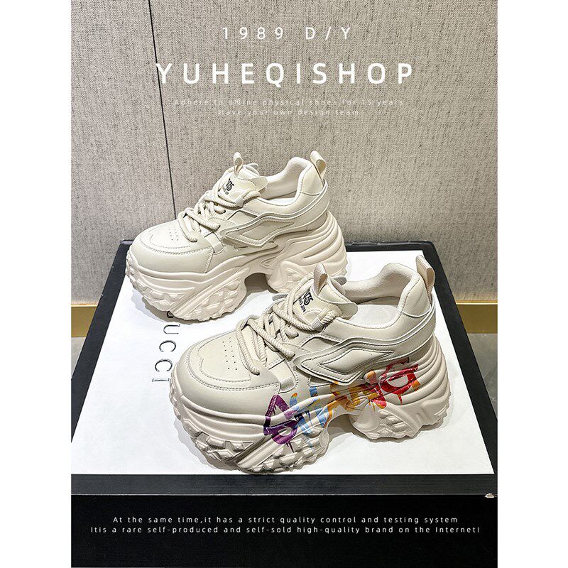 10cm增高欧货老爹鞋女高跟2025春季I新款小个子厚底内增高女鞋子