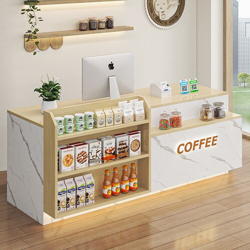 吧台超市收银台店铺小型柜台便利店吧台桌展示架奶茶店前台接待台