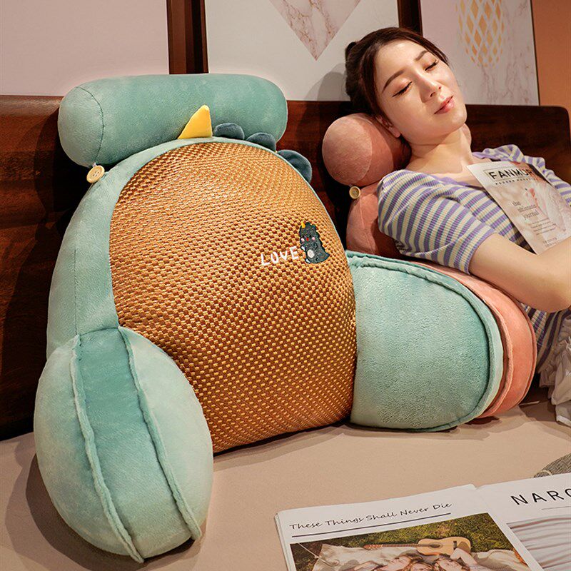 卡通凉席靠垫拆洗腰靠大靠背床上办公室沙发儿童护腰枕头抱枕