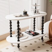 奶油风法式 可移动边几茶几客厅沙发餐边小推车小户型夹缝桌零食车