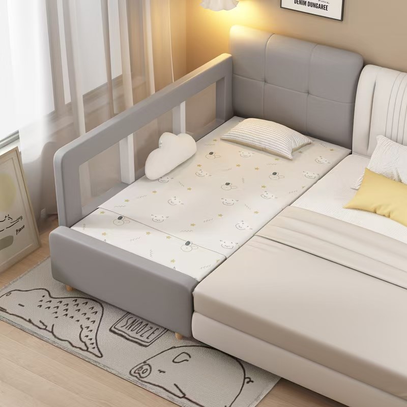 儿童拼接床实木带护栏加宽床边床宝宝小床拼接大床男孩女孩单人床