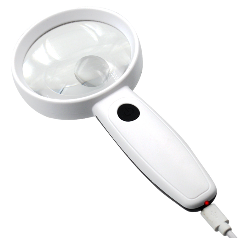 充电60倍放大镜老人高清高倍手持式带灯新款USRB式维修扩大镜阅读