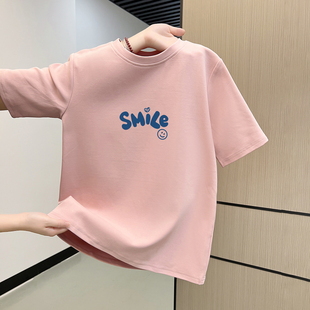 原创Smile圆领磨毛短袖T恤女秋冬2026新款显瘦遮肉半袖情侣装半袖