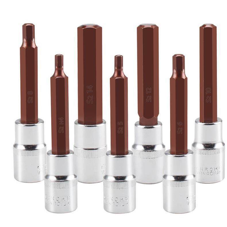 S2加长1/2内六角套筒头套装组合螺丝刀电动内6角旋具套筒批头扳手,五金/工具,手动套筒扳手,淘宝优惠券,粉丝福利购,淘宝优惠卷