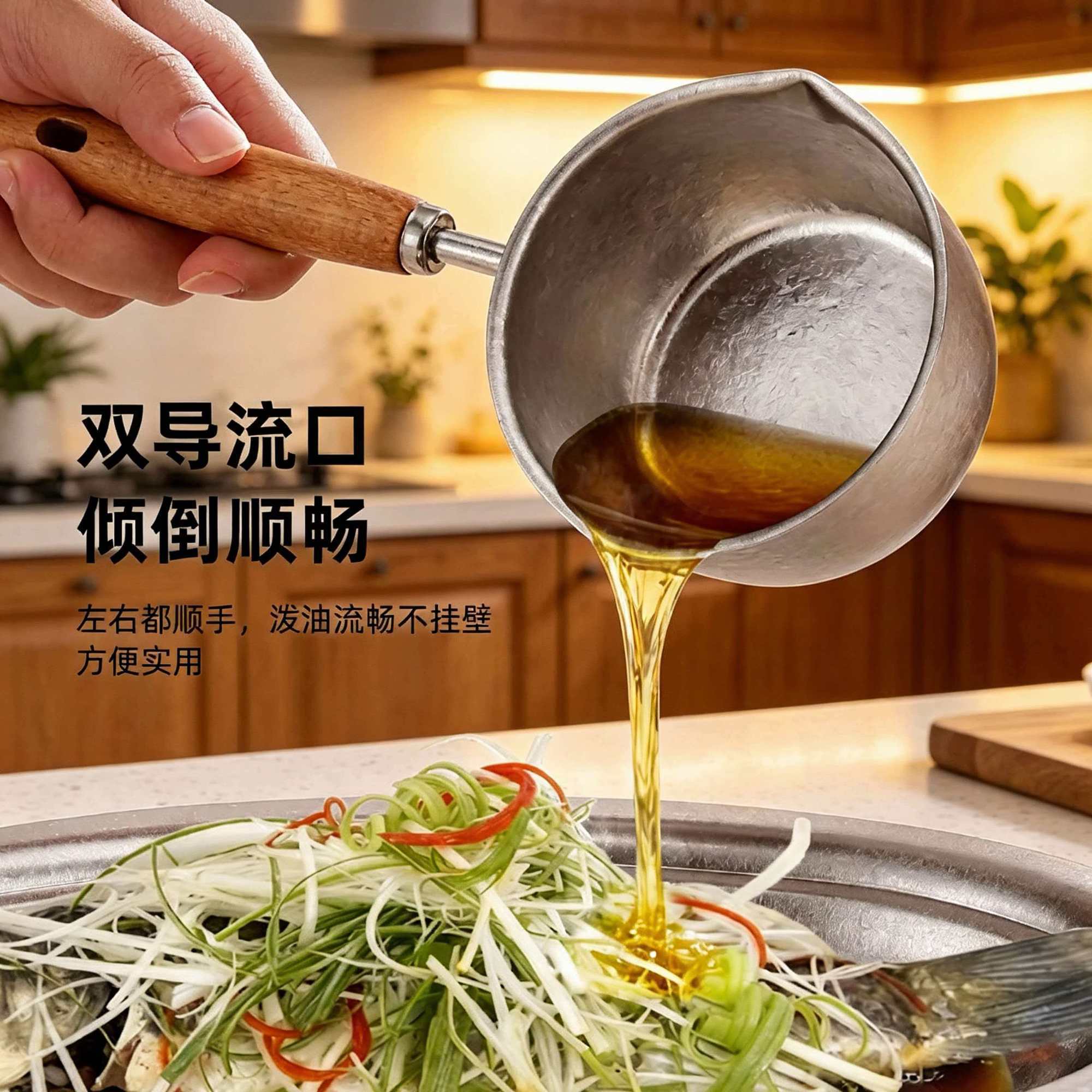 纯钛迷你泼油小锅辅食浇油