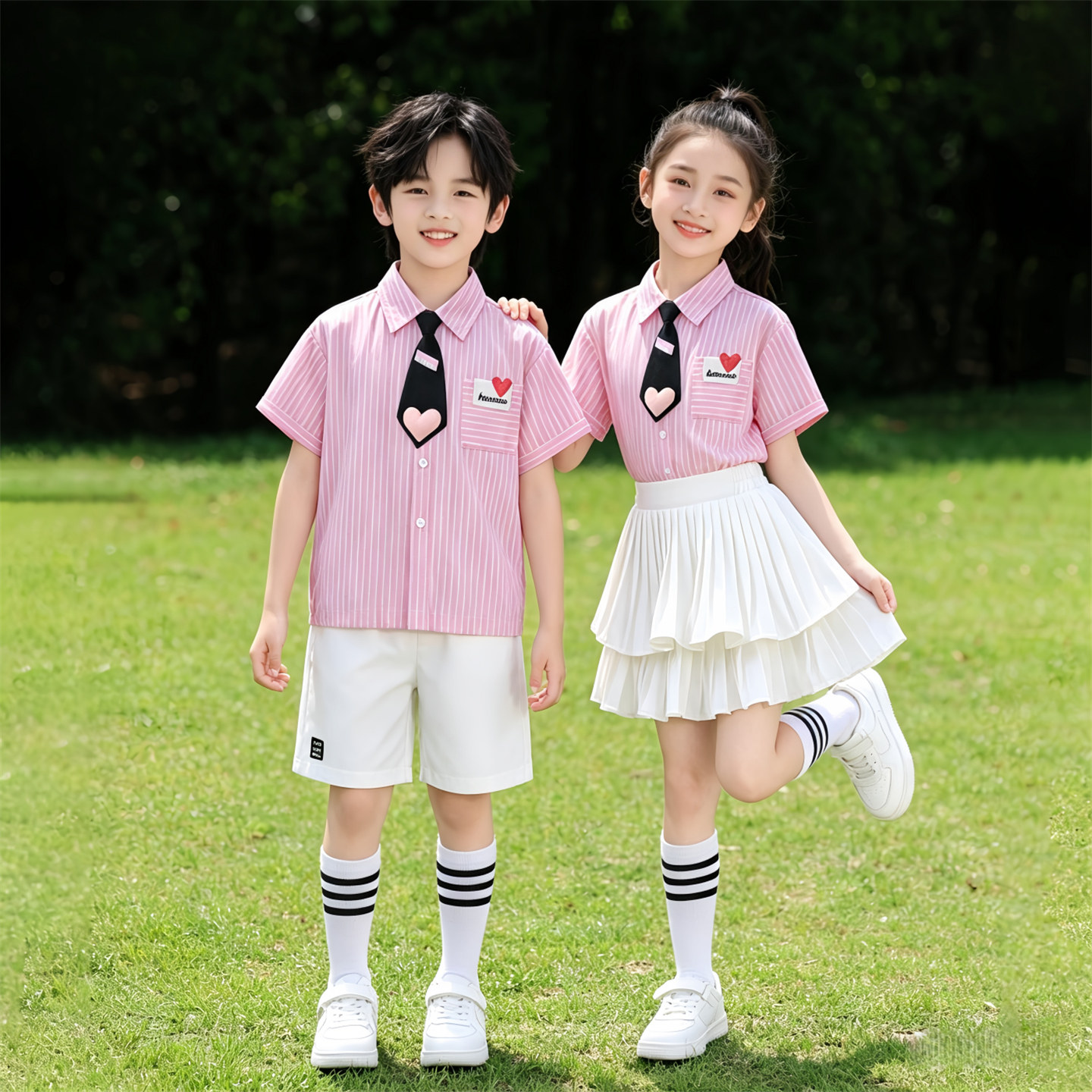 六一儿童合唱演出服小学生啦啦队表演舞蹈服幼儿园毕业照班服夏装