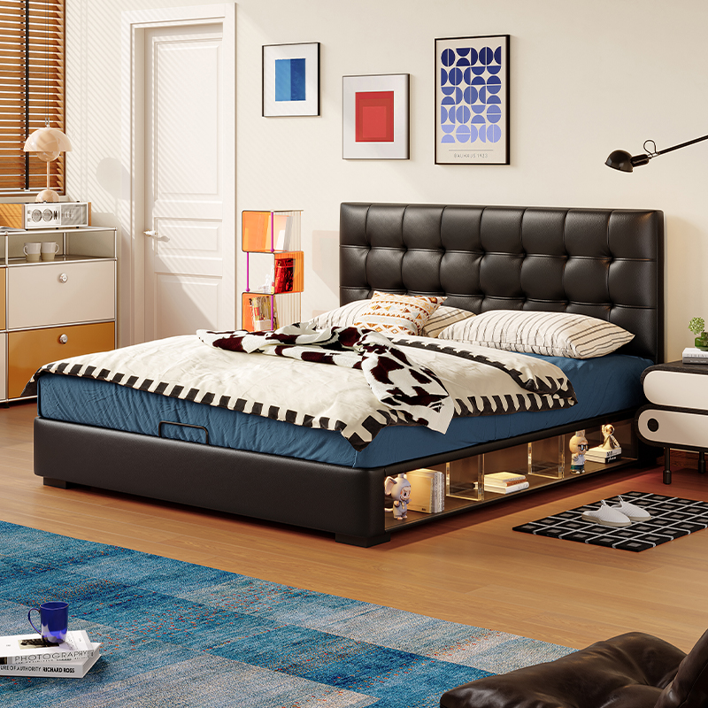 2025新款高箱储物床主卧室双人床