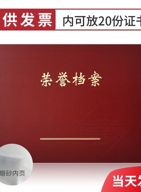58*42公分荣誉档案 WSD-RY02硬纸板磨砂PVC大荣誉档案盒册