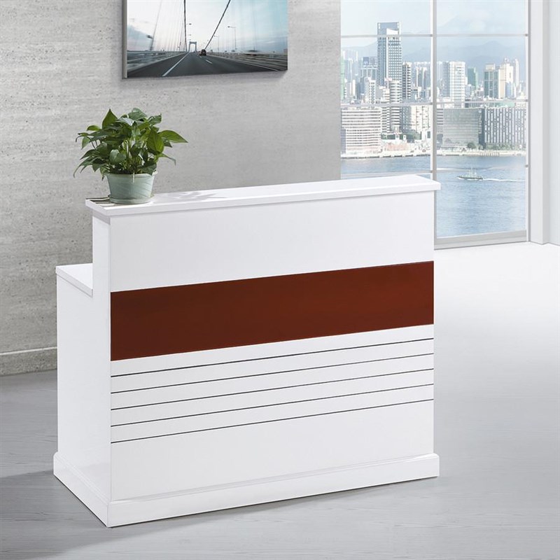 白色烤漆公司办公i前台桌 接待收银台服务台咨询台 前台810-814