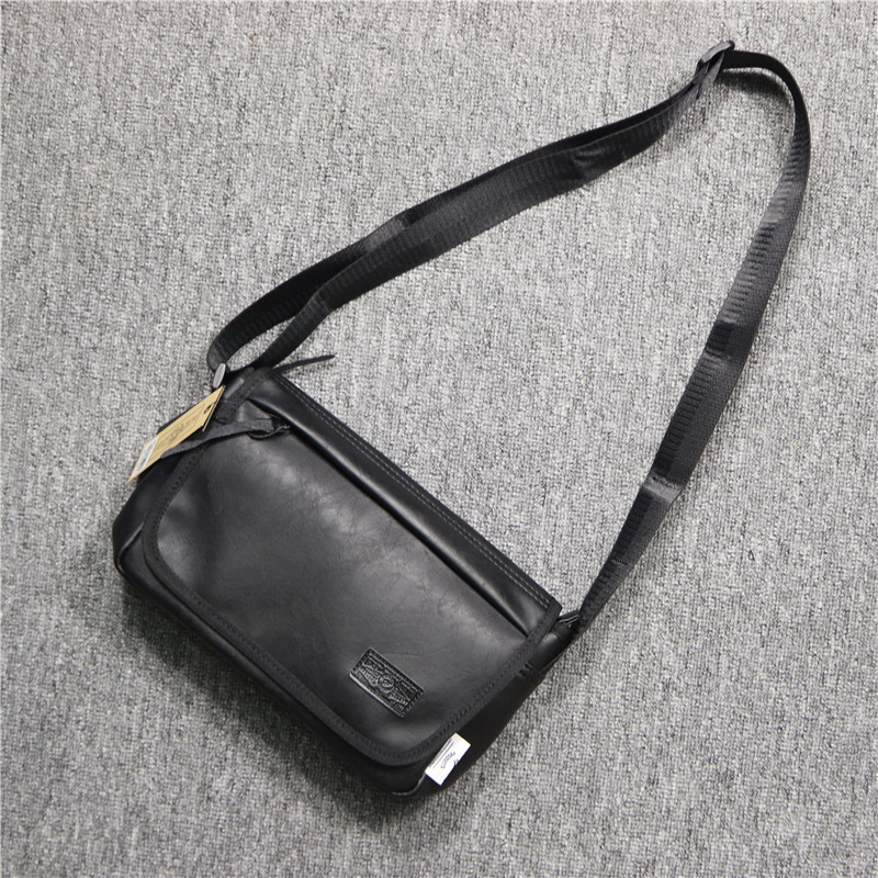 how2play时尚个性男士单肩z包 休闲斜挎软皮背包 男式日系潮男包