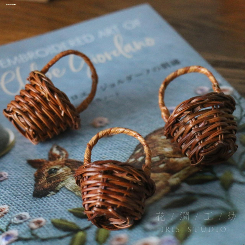 鹦鹉玩具迷你藤编小篮子篮花蓝水果篮鸟玩具