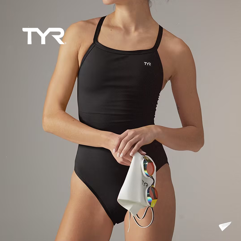 TYR Diamondfit 女子钻石背开背美背纯色泳衣防晒抗氯训练竞速