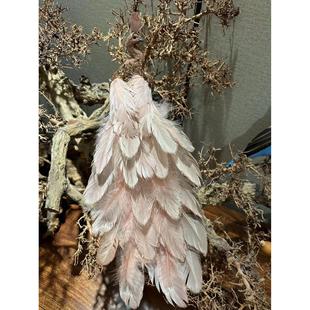 饰橱窗摆件装 羽毛孔雀高档粉藕色家居装 饰品长度47cm