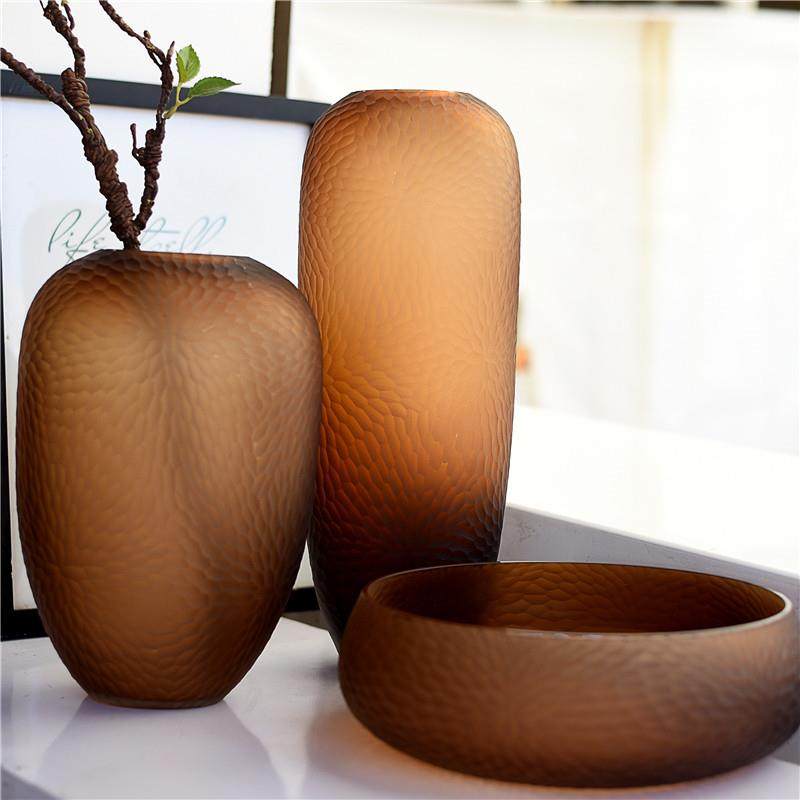 欧洲覆古风格工匠手工雕刻彩色玻璃花瓶自由组合家居装饰饰品J2-5