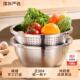 304不锈钢盆加厚洗菜盆家用圆形加深和面盆特大号汤盆厨房沥水