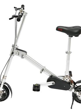 微拜客折叠车XX5老年款蹬踏轻座位低前后避震碟刹单速小轮便携