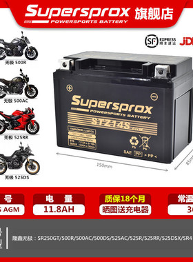 无极SR150GT/250GT/300R/DS500DS/350AC/525RR/DS900X电瓶蓄电池