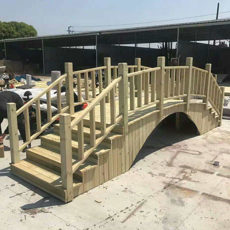 防腐木木桥碳化木小木桥 花园木拱桥 景区大桥 装饰桥 多种规格