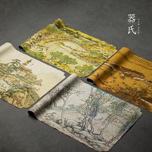 麂皮绒茶桌茶席干泡茶巾垫防水桌旗桌垫中式 器氏 茶艺茶布垫家用