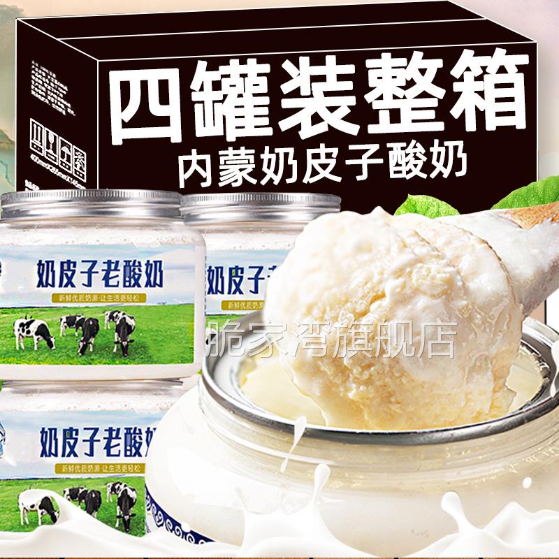 鲜奶皮子酸奶内蒙古草原风味传统特产新鲜奶皮子单罐发酵营养早餐